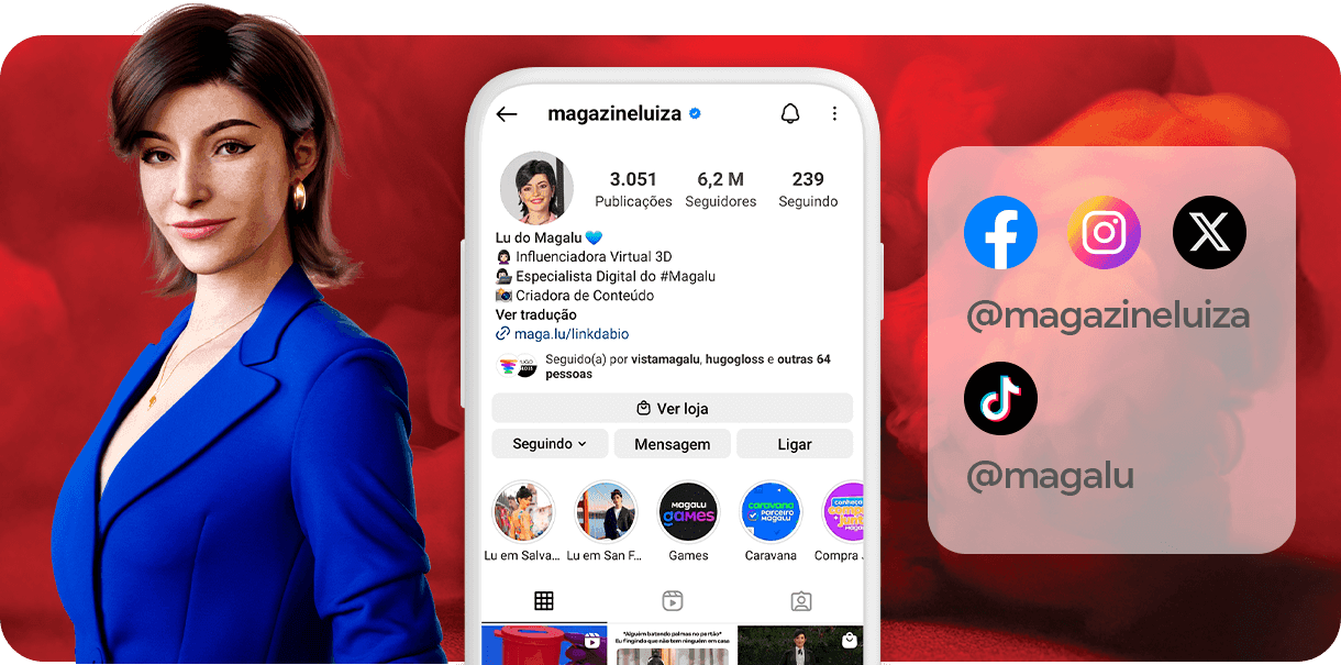 Siga a Lu nas redes sociais @magazineluiza @magalu